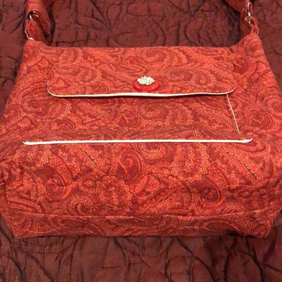 Red Paisley quilted bag (VB style) - Picture 2 of 8